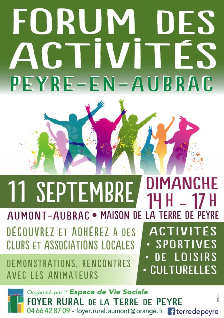 Affiche forum des activité Peyre en Aubrac