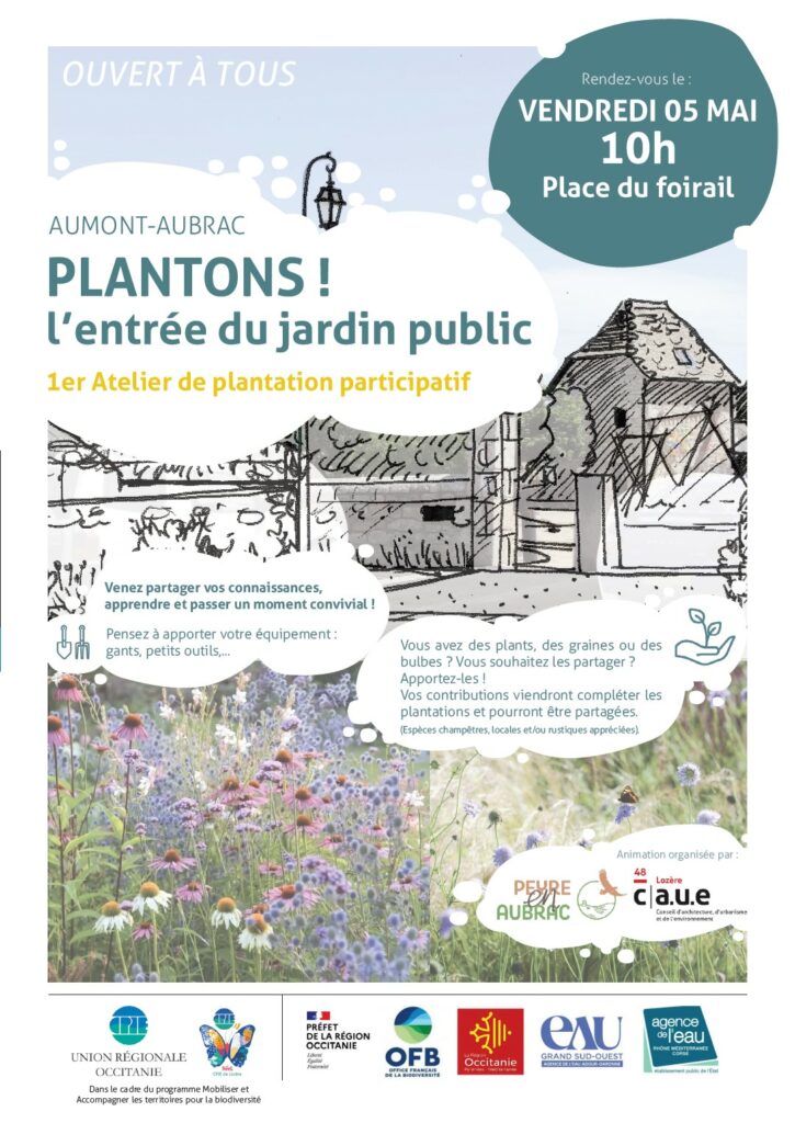 Affiche atelier de plantation participatif à Aumont-Aubrac.