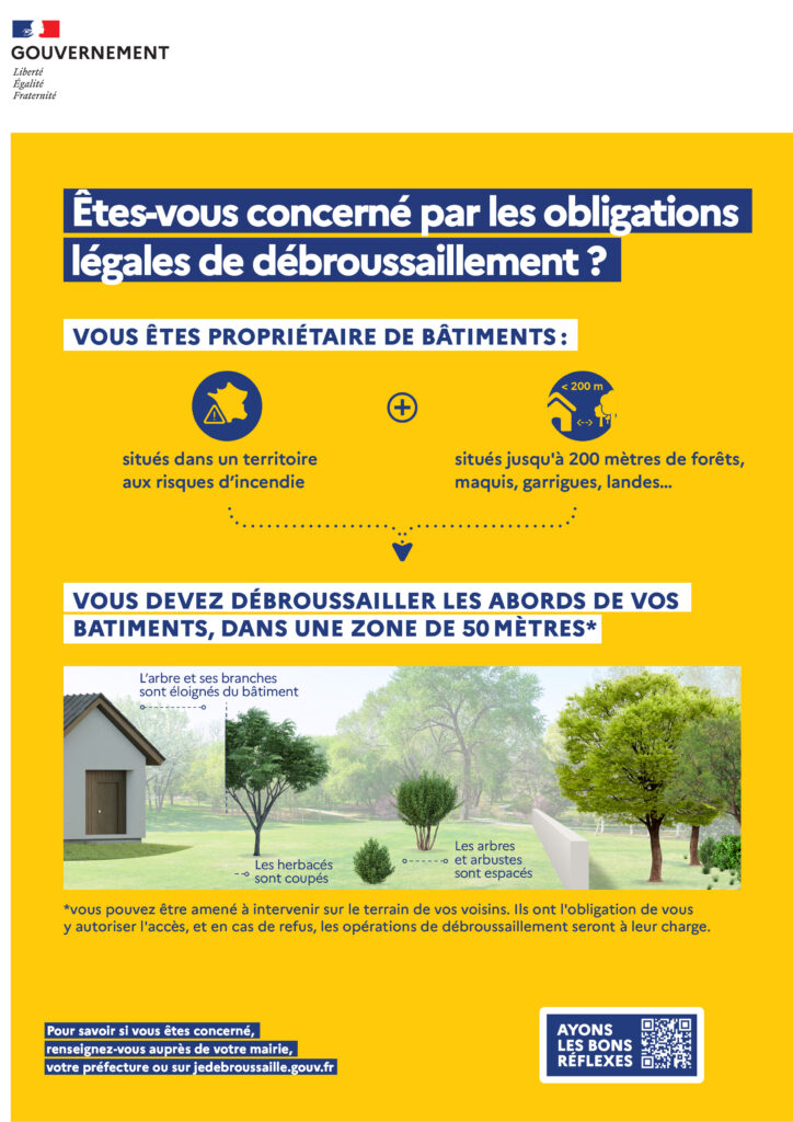 Obligation débroussaillement communication gouvernement - Commune de Peyre en Aubrac en Lozère
