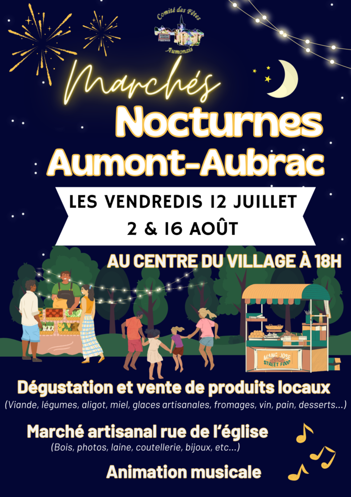 Marché nocturne à Aumont-Aubrac - Commune de Peyre en Aubrac en Lozère
