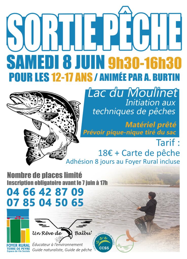 Sortie pêche au lac du Moulinet - Foyer rural de la Terre de Peyre - Commune de Peyre en Aubrac en Lozère.