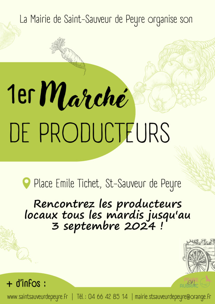 Marché de producteurs St Sauveur - Commune de Peyre en Aubrac en Lozère