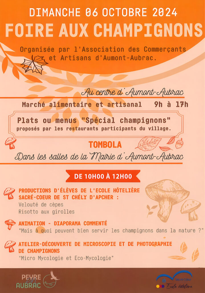 Foire aux champignons à Aumont-Aubrac - Commune de Peyre en Aubrac en Lozère