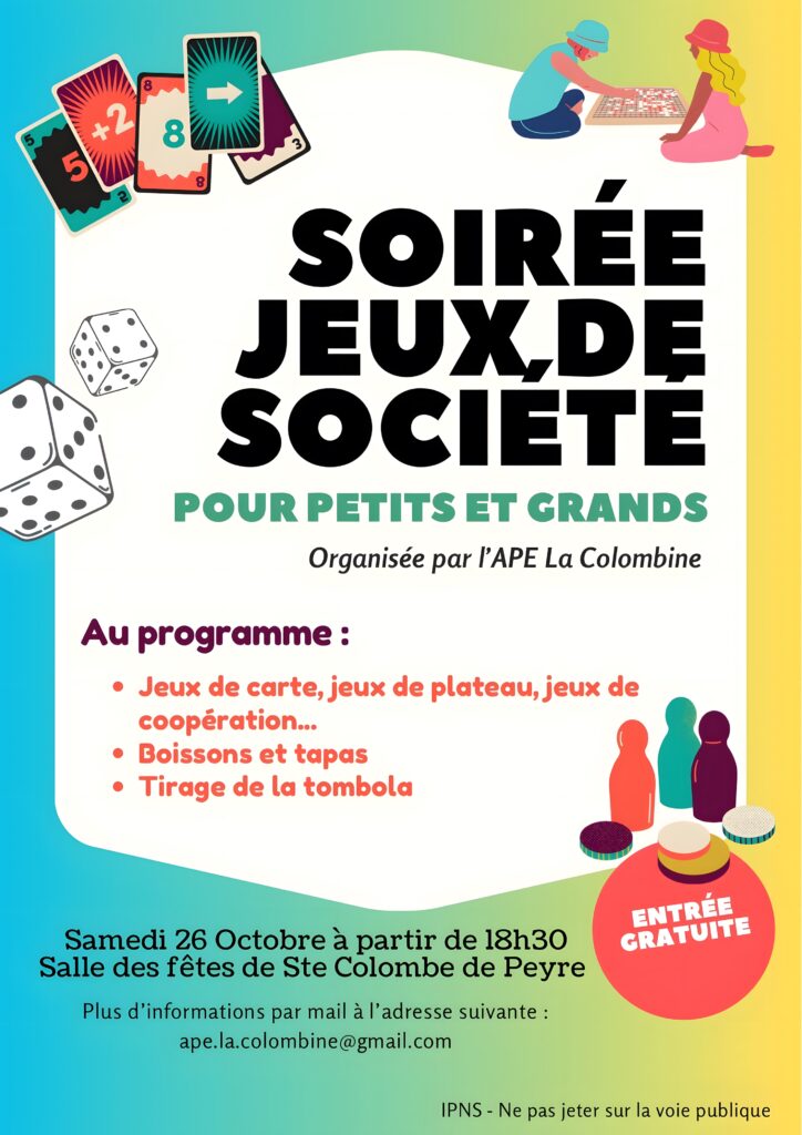 Soirée jeux de société à Sainte Colombe de Peyre - Commune de Peyre en Aubrac en Lozère.