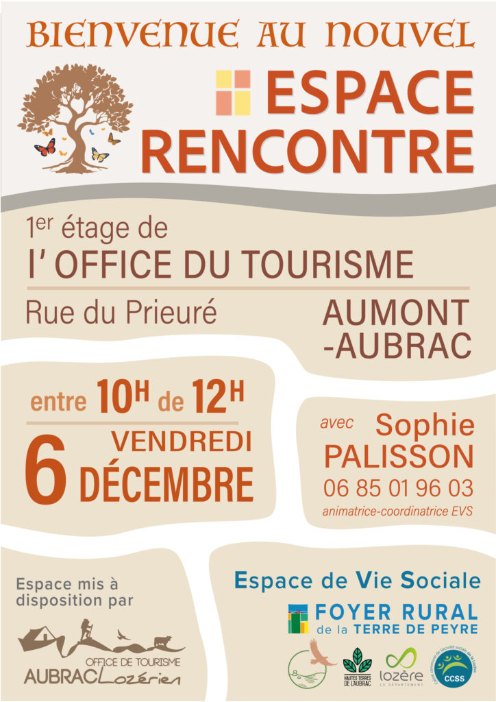 Espace rencontre de l'EVS foyer rural de la Terre de Peyre le 6/12/2024 - Commune de Peyre en Aubrac en Lozère