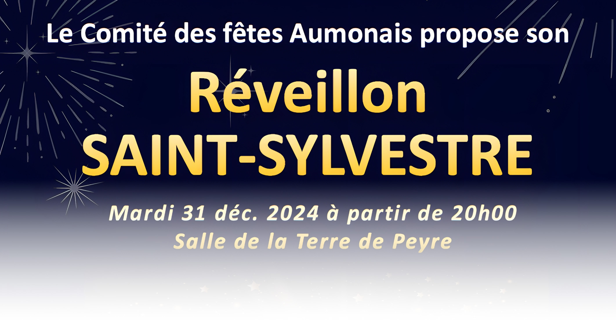 Réveillon St Sylvestre 2024 à Aumont-Aubrac image en avant - Commune de Peyre en Aubrac en Lozère