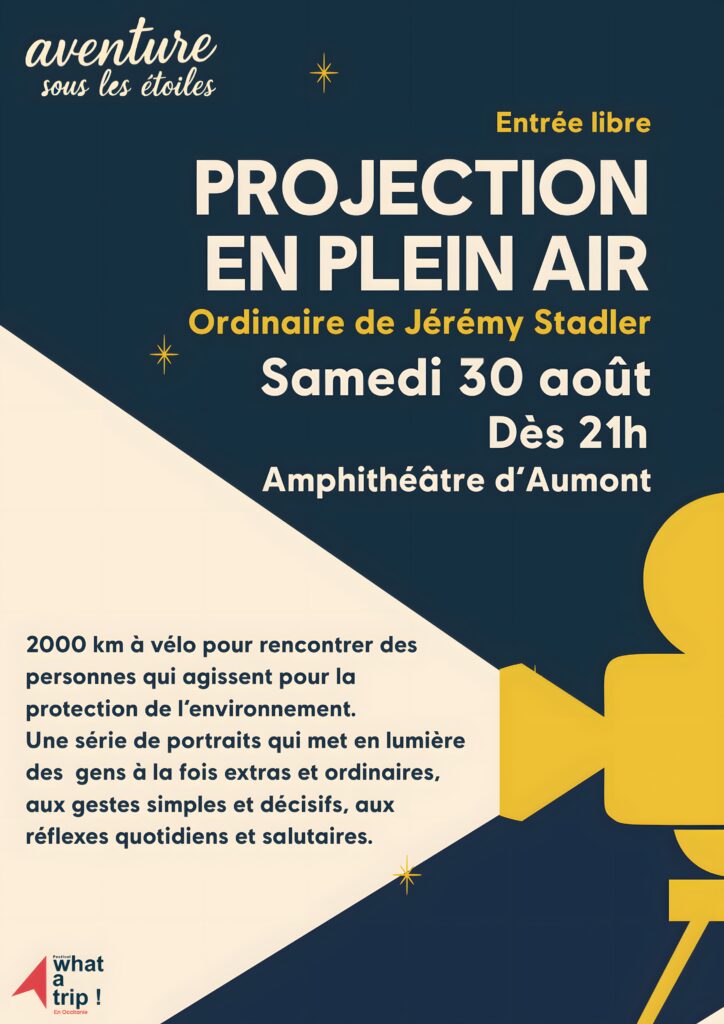 Projection en plein air à Aumont-Aubrac le 30/08/2025 - Commune de Peyre en Aubrac en Lozère.