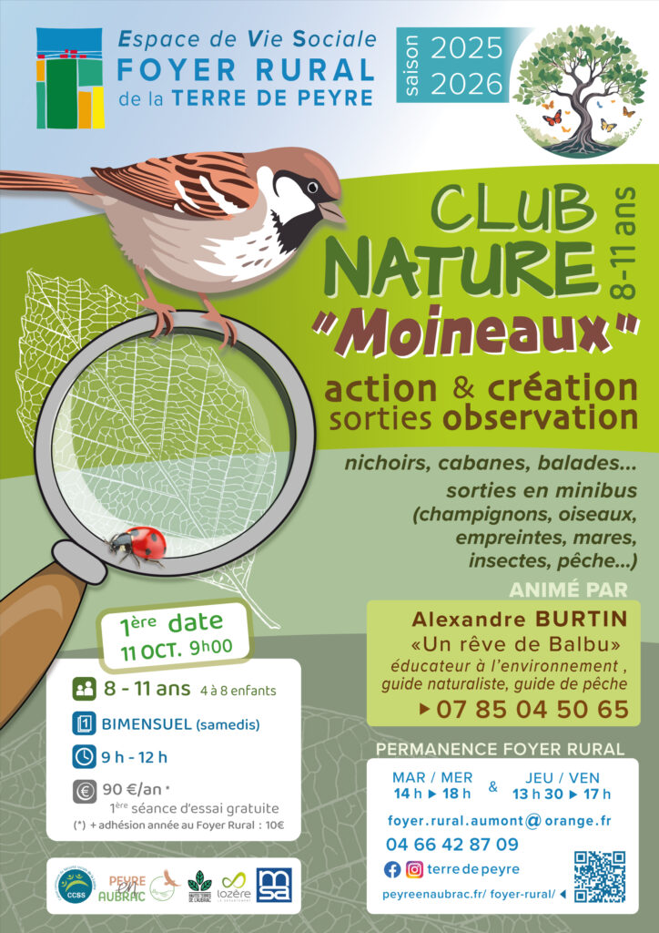 Club nature au Foyer Rural de la Terre de Peyre - Commune de Peyre en Aubrac en Lozère