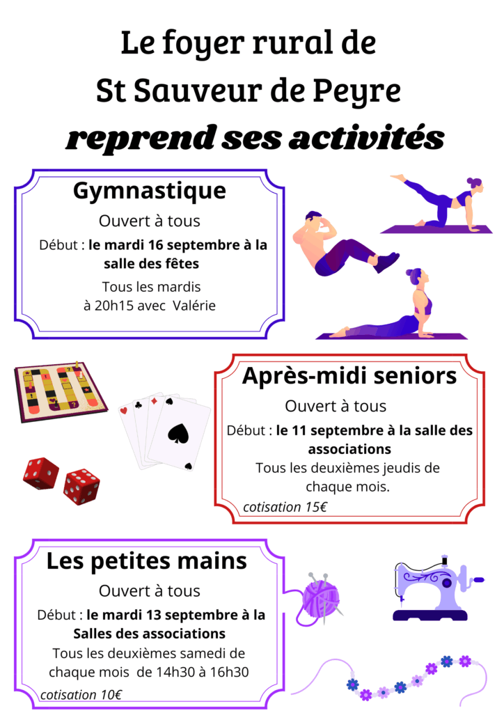 Reprise des activités du Foyer Rural de St Sauveur - Commune de Peyre en Aubrac en Lozère