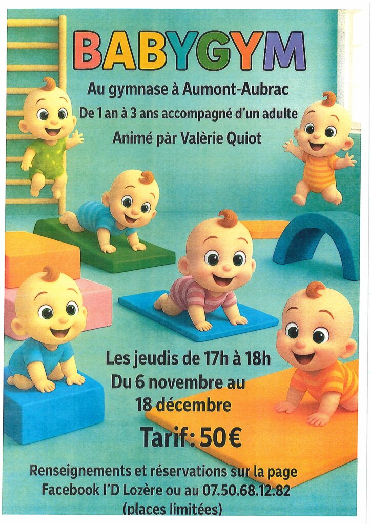 Baby-Gym à Aumont-Aubrac du 6/11/25 au 18/12/25 - Commune de Peyre en Aubrac en Lozère