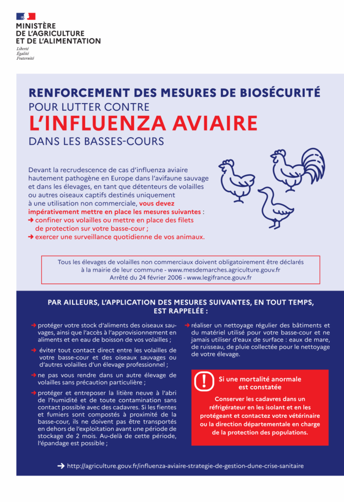 Mesures Biosécurité Influenza Aviaire