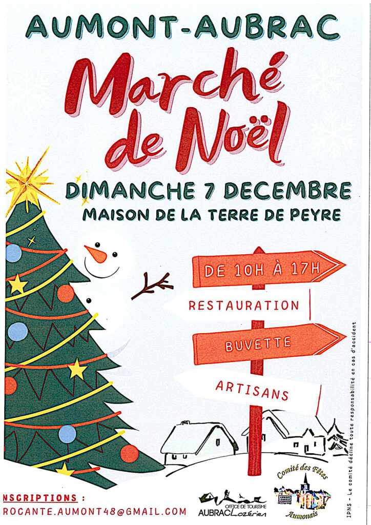 Marché de Noël à Aumont-Aubrac le 7/12/25 - Commune de Peyre en Aubrac en Lozère