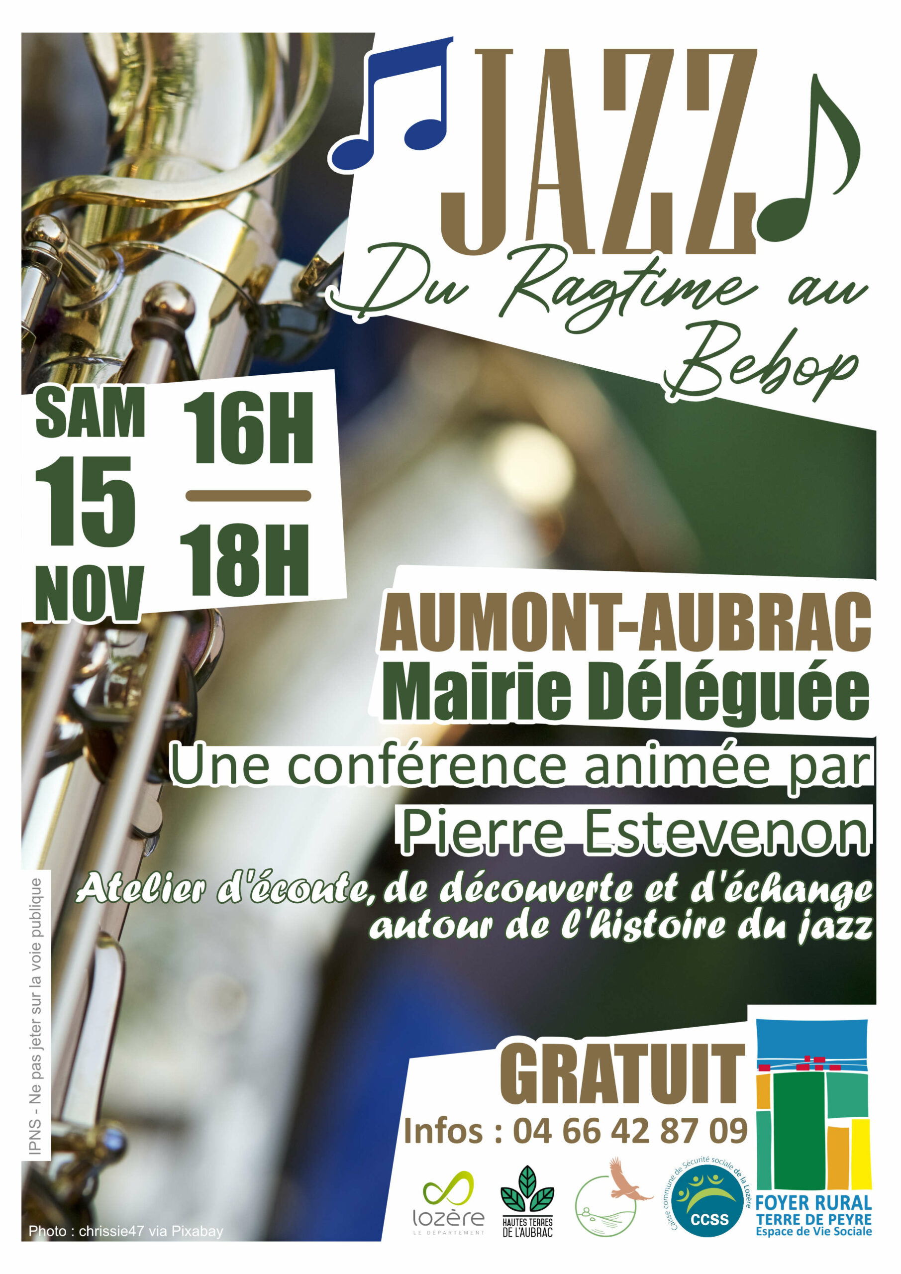 Conférence jazz à Aumont-Aubrac le 15/11/25 - Commune de Peyre en Aubrac