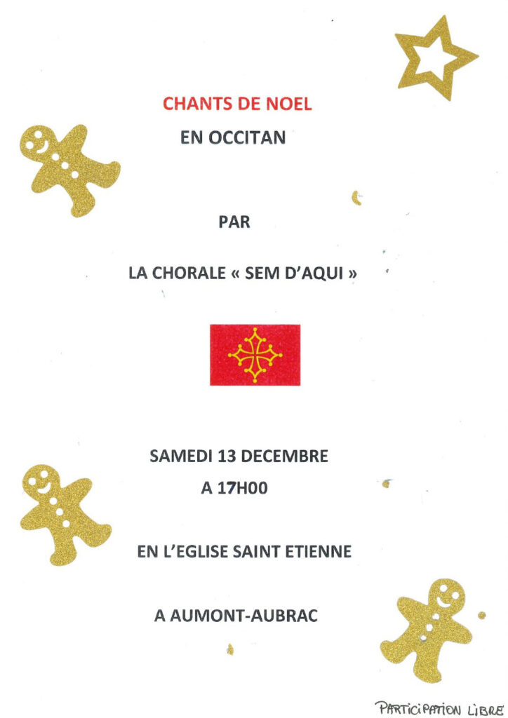 Chants de Noël en Occitan à Aumont-Aubrac le 13/12/2025