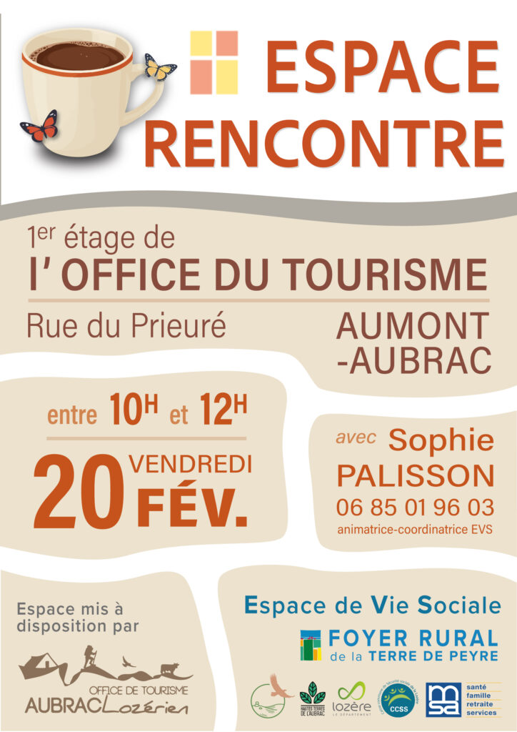 Espace rencontre de l'EVS Foyer Rural de la Terre de Peyre le 20/02/26 - Commune de Peyre en Aubrac en Lozère