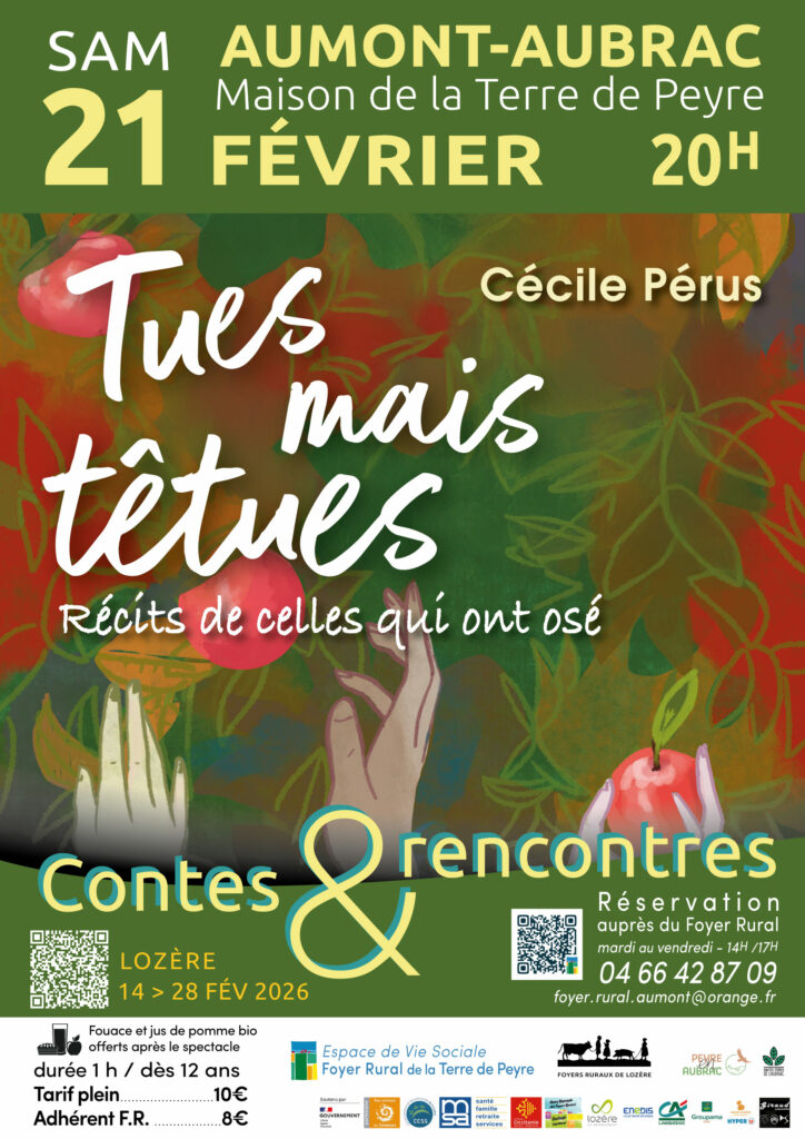 Spectacle "Tues mais têtues" à Aumont-Aubrac le 21/02/26 - Commune de Peyre en Aubrac en Lozère