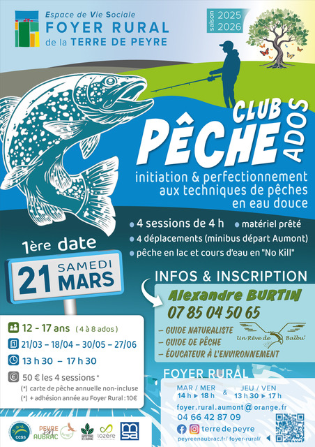 Club pêche au Foyer Rural de la Terre de Peyre - Commune de Peyre en Aubrac en Lozère