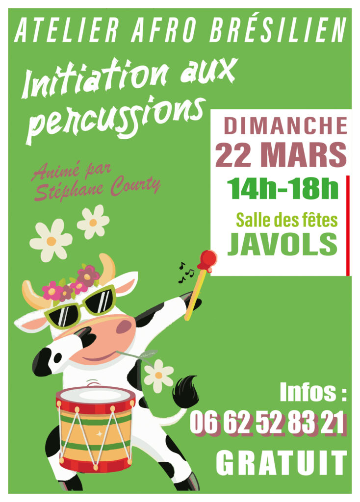 Atelier percussions le 22/03/2026 à Javols - Commune de Peyre en Aubrac en Lozère