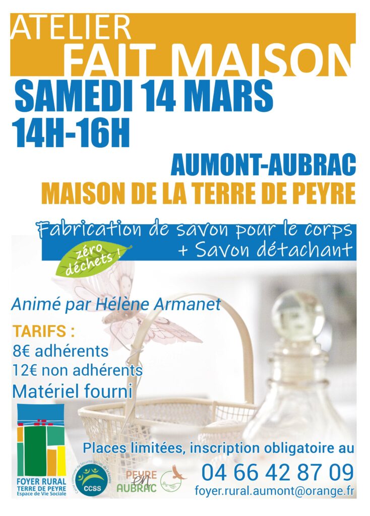 Atelier fait maison le 14/03/2026 à Aumont-Aubrac - Commune de Peyre en Aubrac en Lozère.