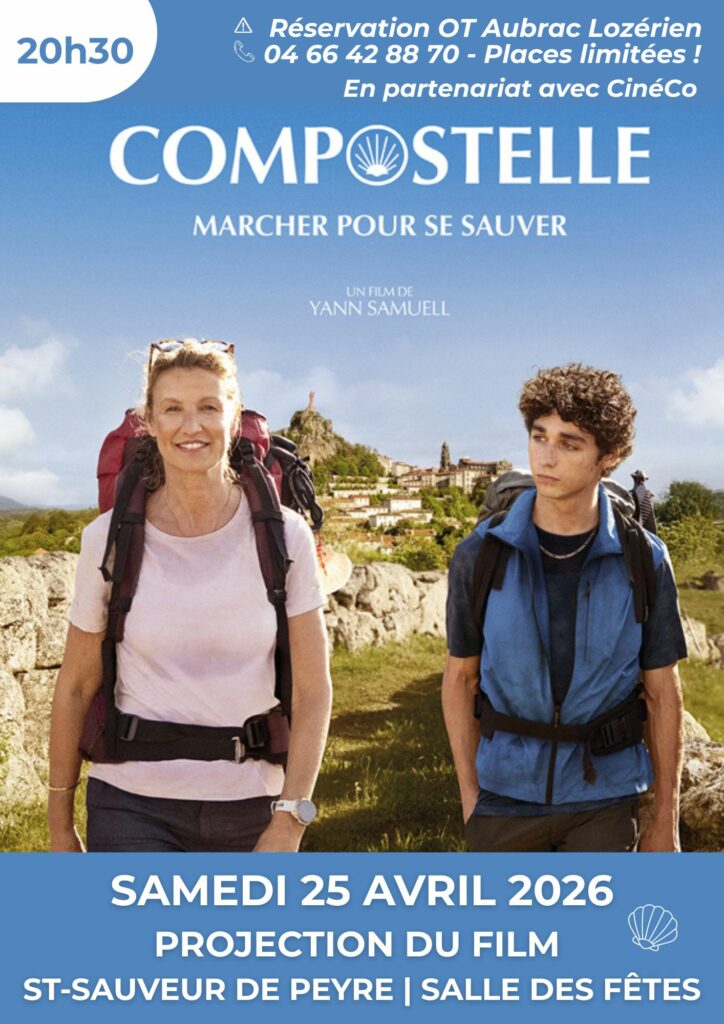 Projection du film "Compostelle" à Saint Sauveur de Peyre le 25/04/2026 - Commune de Peyre en Aubrac en Lozère