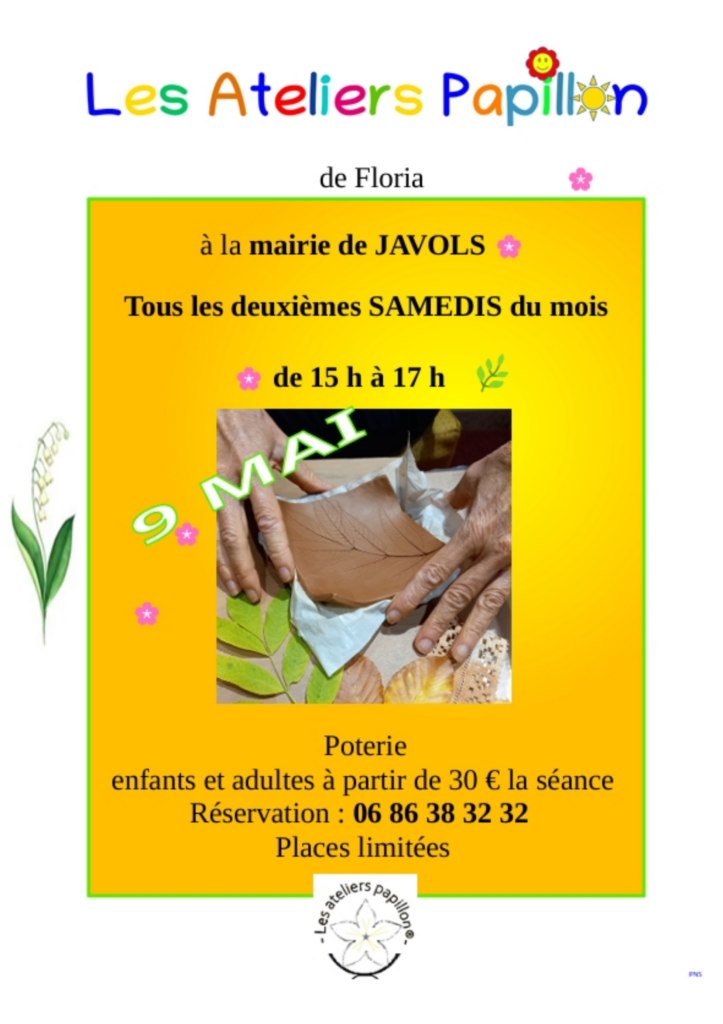 Atelier poterie à Javols le 9/05/2026 - Commune de Peyre en Aubrac en Lozère