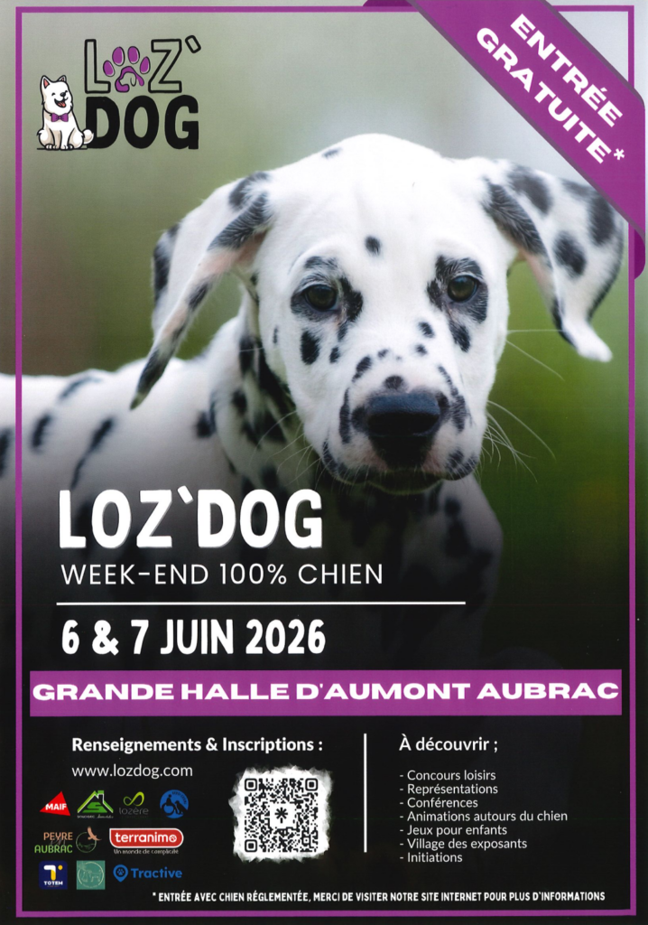 Loz'dog à la Grande Halle d'Aumont-Aubrac le 6 et 7/06/2026 - Commune de Peyre en Aubrac en Lozère
