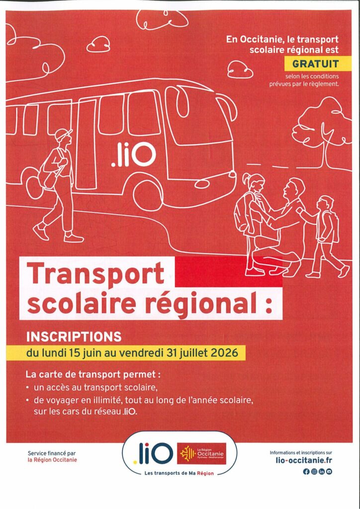 Transport scolaire 2026-2027 - Commune de Peyre en Aubrac en Lozère