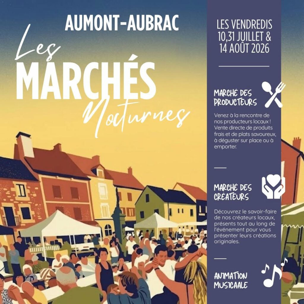 Marchés nocturnes été 2026 à Aumont-Aubrac - Commune de Peyre en Lozère