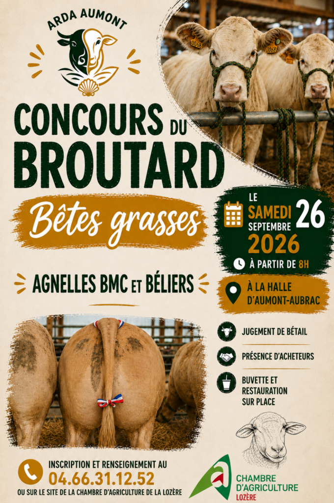 Concours du broutard le 26/09/2026 à la Grande Halle d'Aumont-Aubrac - Commune de Peyre en Aubrac en Lozère