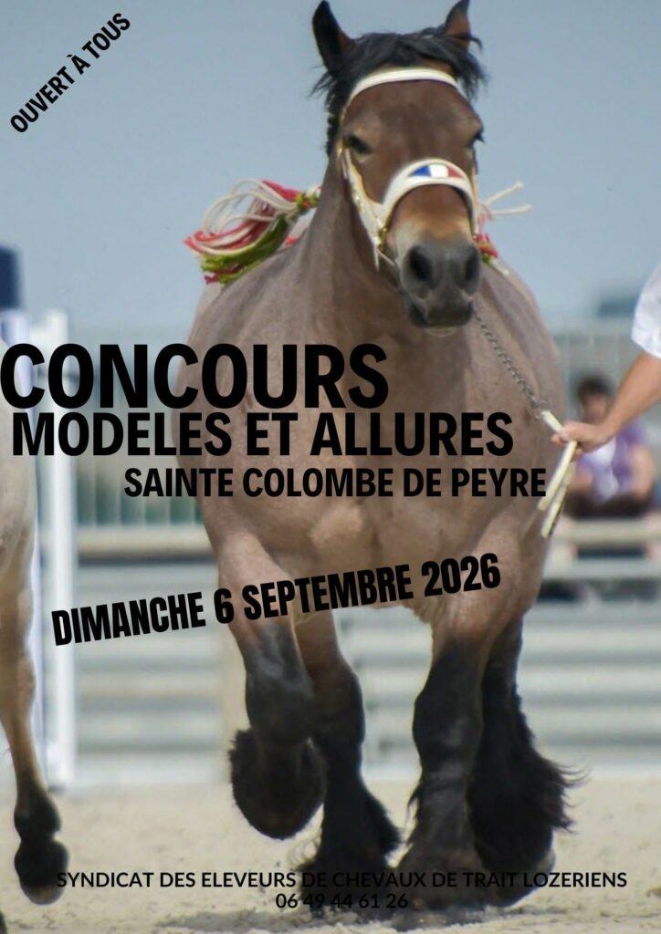 Concours chevaux de trait à Sainte Colombe de Peyre - Commune de Peyre en Aubrac en Lozère