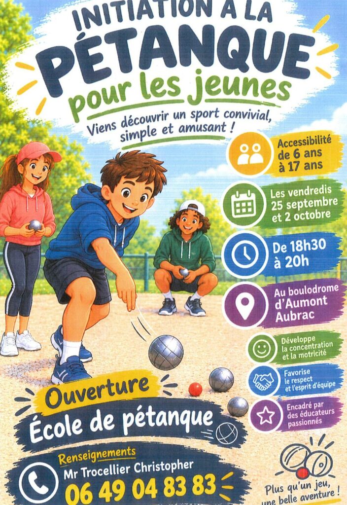 Initiation à la pétanque au boulodrome d'Aumont-Aubrac - Commune de Peyre en Aubrac en Lozère