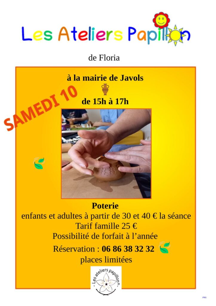 Atelier poterie à Javols le 10/10/2026 - Commune de Peyre en Aubrac en Lozère